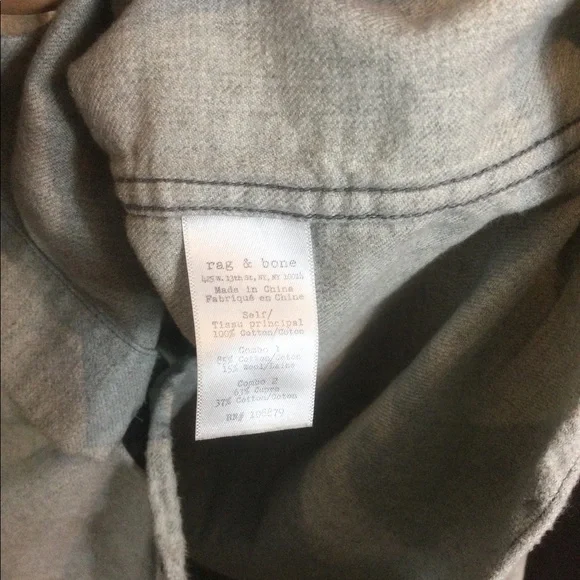 RAG AND BONE GREY CLASSIC FIT LONG SLEEVE BUTTON DOWN SHIRT EUC SZ XL